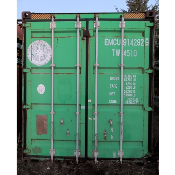 Green Sea Can - Contents Not Included - 9'6" Tall Container - See Photo For MAX Load