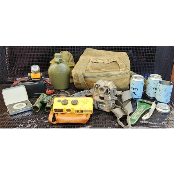 Outdoor Exploration Gear Bundle with Stealth Cam, Binoculars, & Accessories
