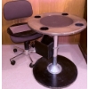Image 1 : Compact Round Table with Integrated Cup Holders and Adjustable Office Chair