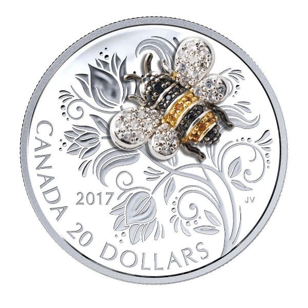 2017 $20 Bejeweled Bugs: Bee - Pure Silver Coin
SKU: 162253