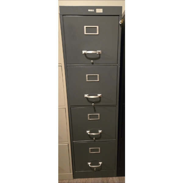Cole Filing Cabinet Blue/Gray, As Is w/ Key - 15W, 27D, 52T 