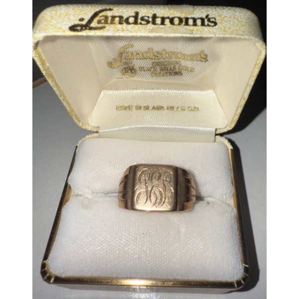 Stamped 10K Yellow Gold Engraved Man's Ring - Inscribed C.E.P
