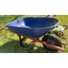 Image 2 : Wheel Barrel w/vintage mastercraft lawnmower, sprinkler & watering tools + spouts