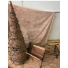 Image 3 : Bundle: Wicker Tree With Lights, Woven Magazine Rack, Metal Rack