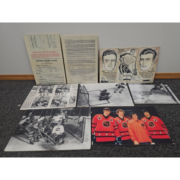 NHL Memorabilia Including Photos and Contracts
