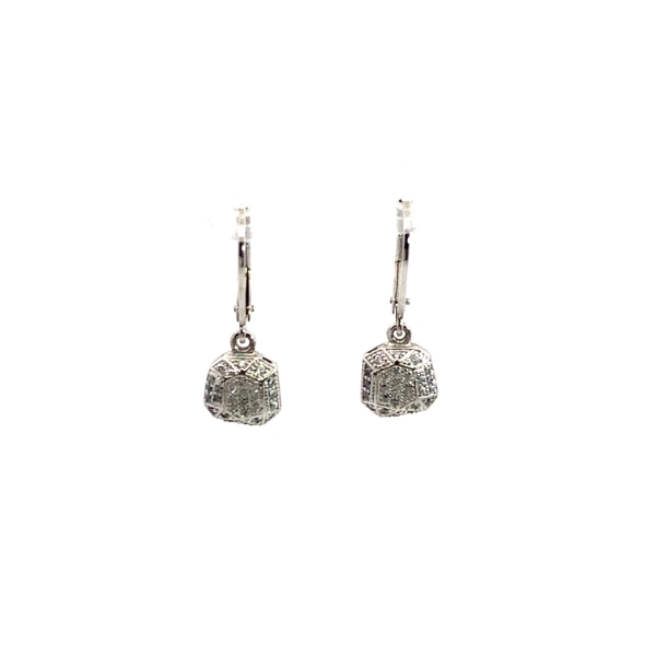 Elle 925 Silver & Pave-Set Cubic Zirconia Drop Earrings, 2.87grams