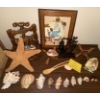 Image 2 : Vintage Coffee Cart w/ Norman Rockwell Art Bean Spoon Assorted Sea Shell Collection & More