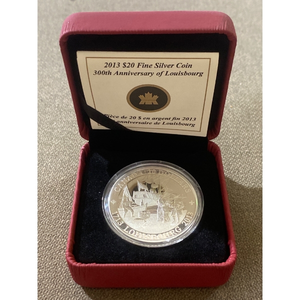 2013 $20 Fine Silver Coin Commemorating the 300th Anniversary of Louisbourg