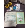 Image 5 : Vintage Lot Including Oil Lamp, Snyder Eight-Day Clock, Beaded Purse, and Travel Kit
