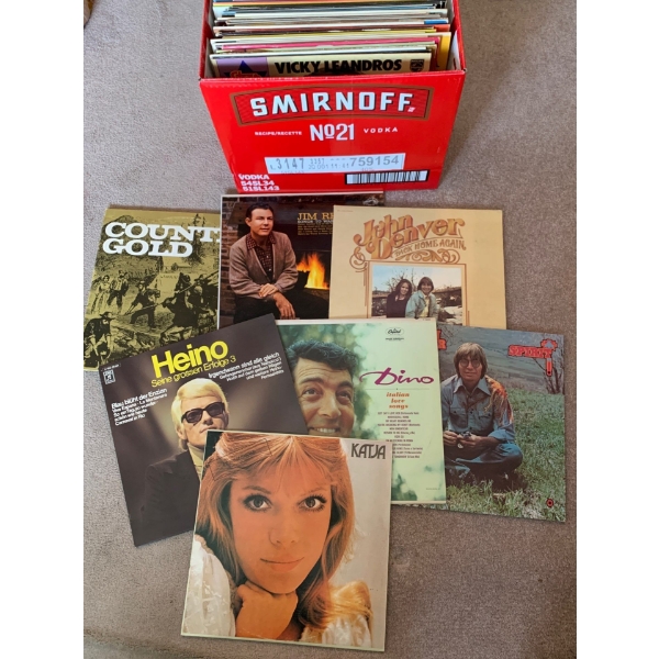 Record Collection Including John Denver, Jim Reeves, and Many German Records 