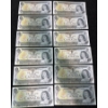 Image 1 : Canadian $1 Bills Consecutive Serial Numbers