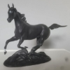 Image 6 : Franklin Mint Fine Porcelain Hand Painted Trio of Horses  Black Beauty My Friend Flicka & Silver 