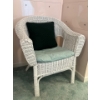 Image 2 : White wicker chair with a small white wicker mirror 16”x 12” in great condition