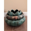 Image 10 : Blue Mountain Pottery Vessels w/ Fat Lava Jug Onyx Lamp Base Wooden Candlestick Holders & More