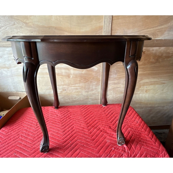 Dark Wood End Table with Small Storage