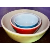 Image 1 : Vintage Pyrex Nesting Mixing Bowls  (3) Red, Blue & Yellow