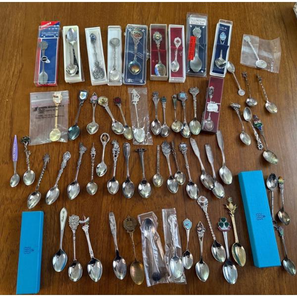 Collector's Spoon Collection Including Many Sterling Stamped Pieces 