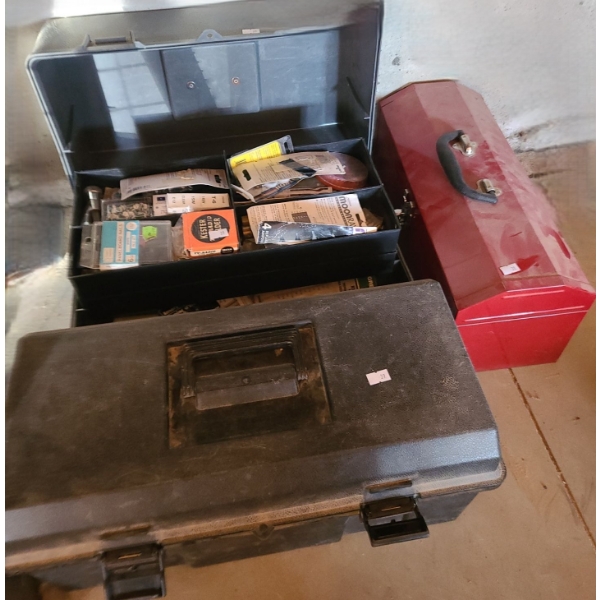 Three Toolboxes and Contents Shown- Red Toolbox: 17 W, 7 D, 7.5 T 