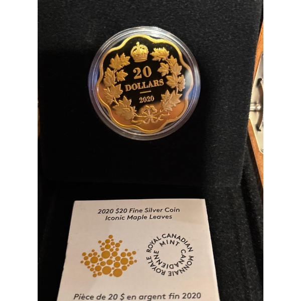 2020 $20 Iconic Maple Leaves - Pure Silver Coin