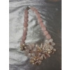 Image 3 : Stunning Handmade Rose Quartz and Mother of Pearl Floral Necklace with Matching Earrings