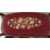 Image 3 : Wood Settee with Floral Needlepoint Seat