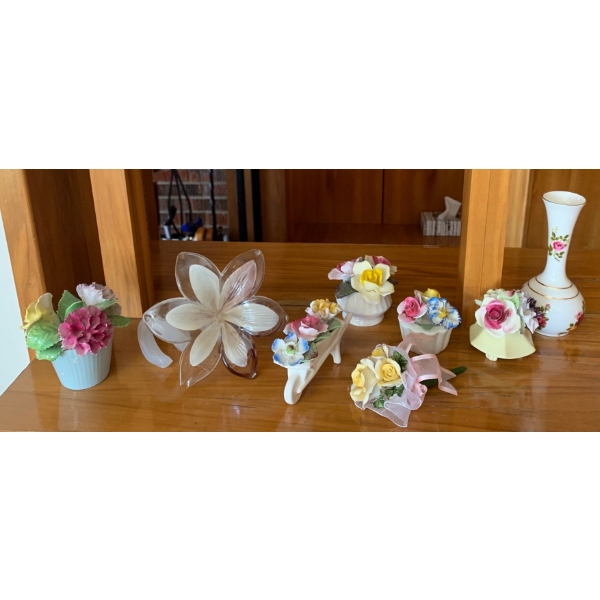 Radner Fine Bone China Floral Figurines 6T Decor 