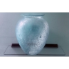 Image 1 : Large Crackled Glass Vase with Unique Texture