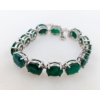 Image 2 :  Silver Emerald gemstone Bracelet 20.7 ct Certified ($21,549 Appraisal)