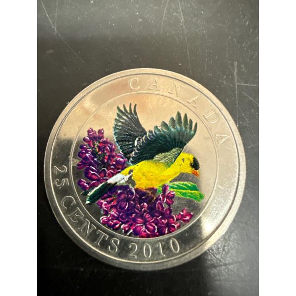 2010 25 Cent Goldfinch Coin Royal Canadian Mint