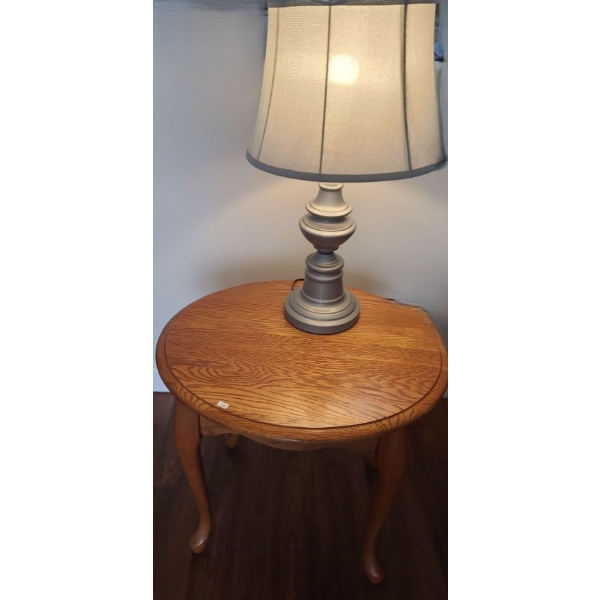 Side Table 25 W, 21 D, 22 T and Lamp 28 T to Finial 