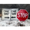 Image 1 : Metal road signs 2 one ways and 1 stop sign