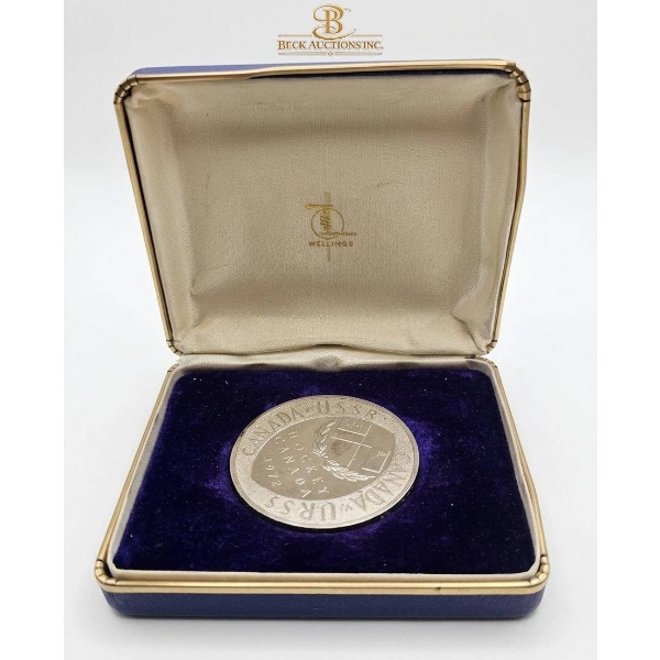 Commemorative Canada vs. USSR 1972 Hockey Series Medal in Case