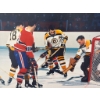 Image 2 : 40" x 30" Boston Bruins and Montreal Canadiens Hockey Photograph