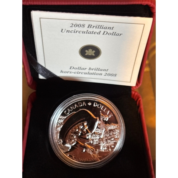 2008 $1 Quebec City, 400th Anniversary - Sterling Silver Dollar B.U.