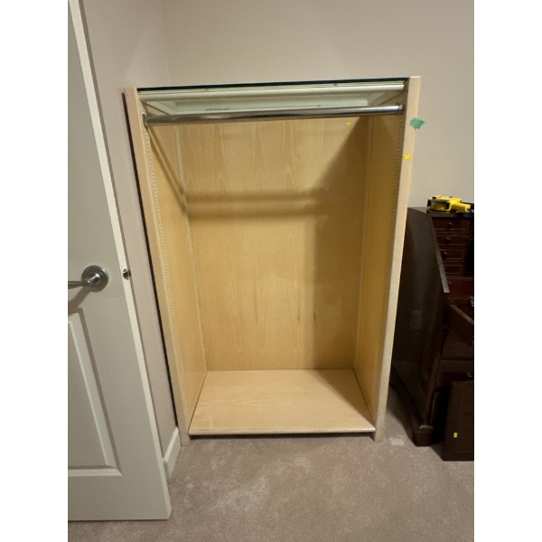 Wooden Hanging Rack with Glass Top  - 36W, 18D, 57T