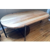Image 4 : Modern Oval Coffee Table w/Bottom Shelf  38"w x 21"d x 27" tall
