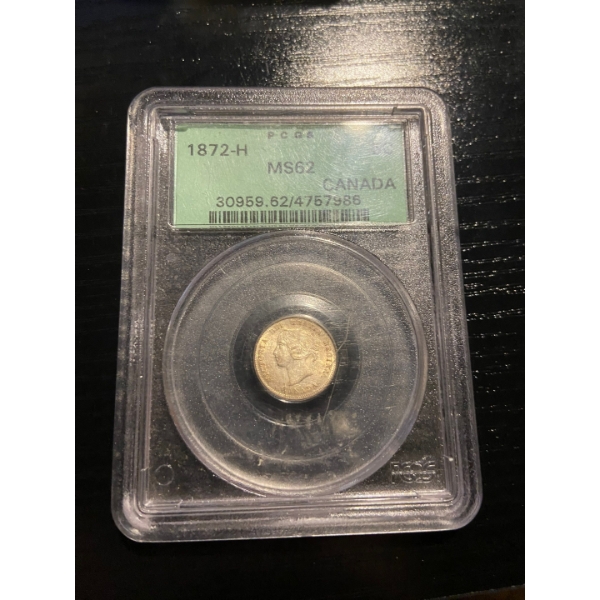 1872-h Silver Canadian 5 Cent RARE PCGS grade: ms-62 $1200 great addition to any collection 