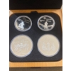 Image 1 : 4 Canadian Montreal 1976 Olympic Silver Coins with Presentation Box