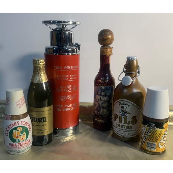 Novelty Barware, Bottles, and Thirst Extinguisher Liquor Dispenser