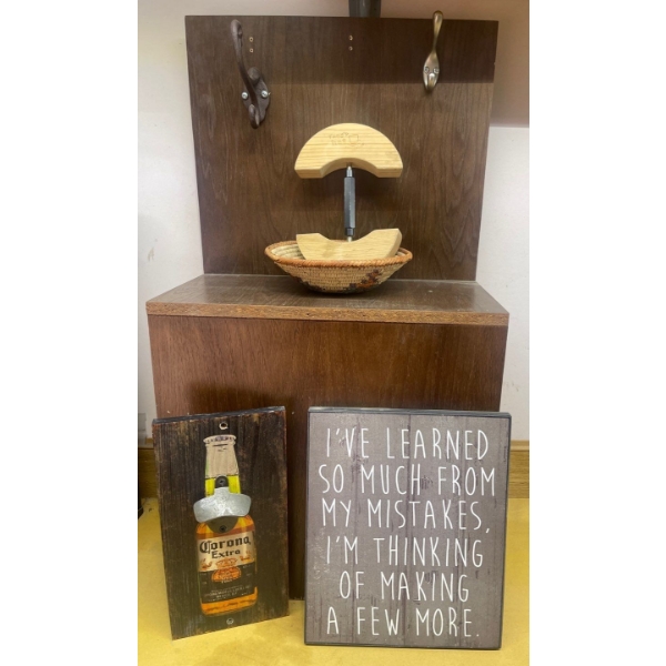 Corona Wall Bottle Opener, Hat Expander, Homemade Shelf/Bench & more
