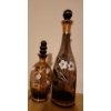 Image 1 : Bohemian Glass Decanters- Tallest w/ Painted Flowers: 14 T