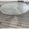 Image 1 : Outdoor Patio Table w/ Clear Top 42" Diameter Top, 28 T 