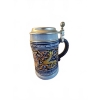 Image 1 : German Stoneware Beer Stein with Pewter Lid 6.5" H