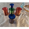 Image 3 : Vintage Collection of Drinkware/Glassware In Striking Colors and Gold Leaf Accents