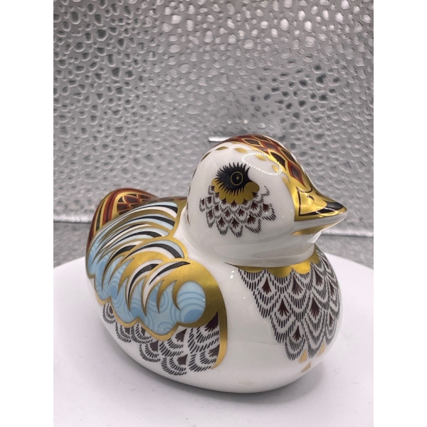 Gorgeous English Royal Crown Derby Bone China Collector's Guild Duckling - 3 In Long