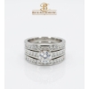 Image 1 : 19K Diamond White Gold ( 3-Piece) Engagement Ring Set  Round-Cut Solitaire Center Stone 11.83G