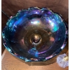 Image 4 : indiana Peacock Blue Carnival Glass Candy Dish w/ Fragrance Atomizer 