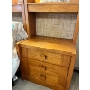 Image 6 : Retro Teak Queen Bed set with shelving including high-end mattress linens not included, comes in thr