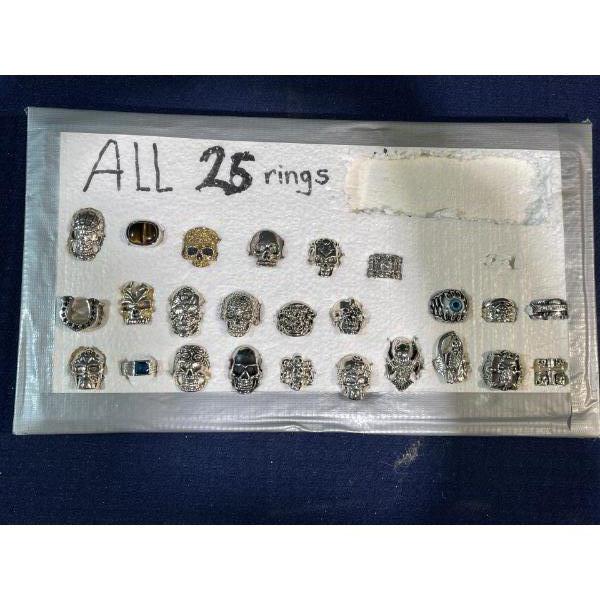 25 Stainless Steel Skull Rings