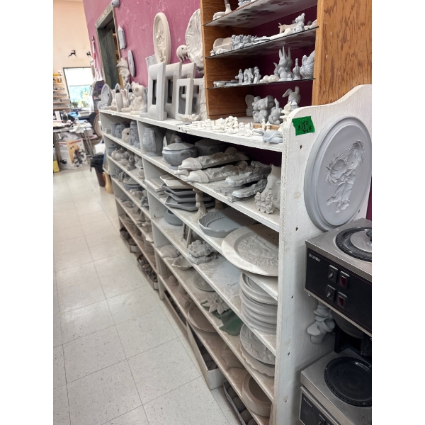 big wooden shelf 268" long 60" tall, 48" depth  buyer must disassemble